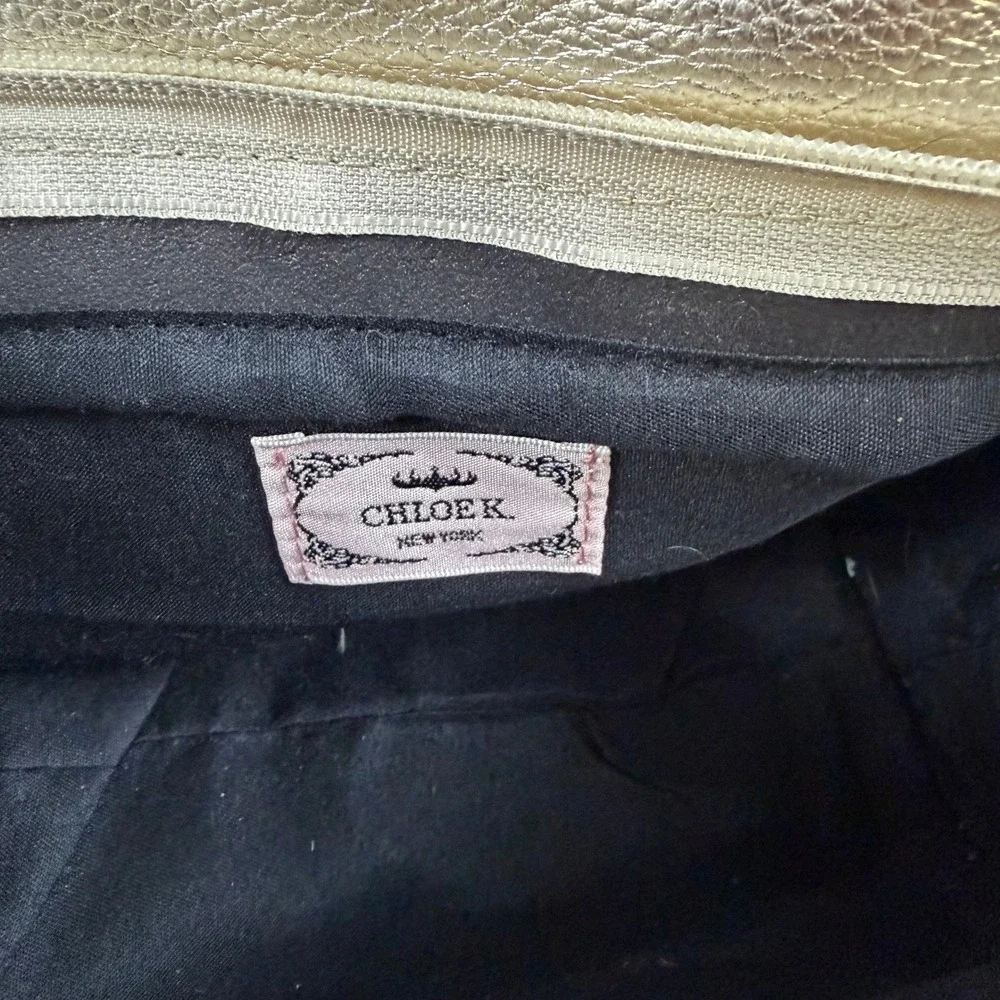 Chloe K New York Gold Glitter‎ Studded Mini Satchel Bag